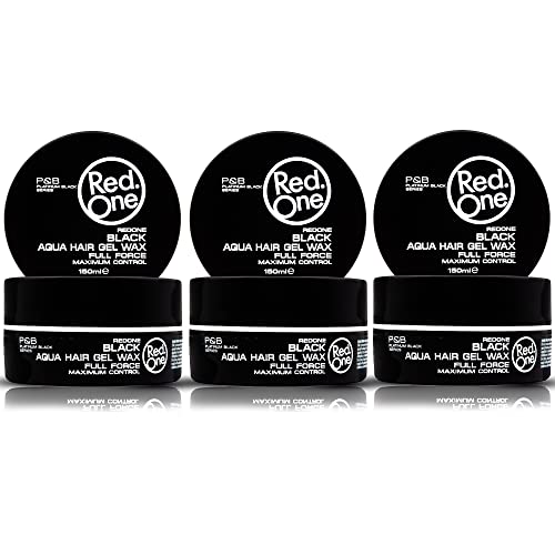 RedOne Aqua Hair Gel Wax Full Force Black 150 ml 3 stycken gratis fickkam stylingkam pomadkam